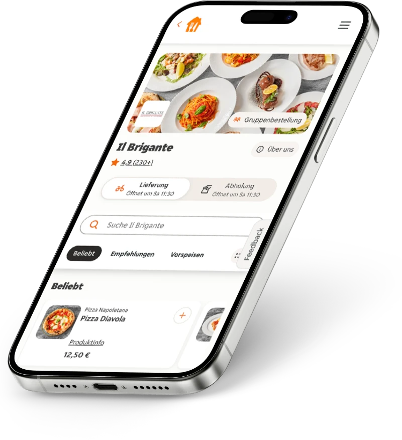 Online über Lieferando bestellen